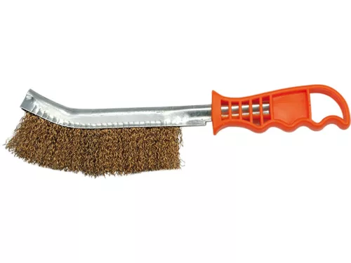 VOREL Drótkefe réz bevonatú, műanyag nyéllel 270 mm 06965