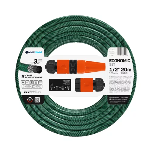 CELLFAST Locsolótömlő 3 rétegű ECONOMIC SET 1/2" 20 m 10-100