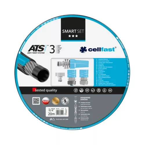 CELLFAST Locsolótömlő 3 rétegű SMART SET 1/2" 20 m (K) 13-190