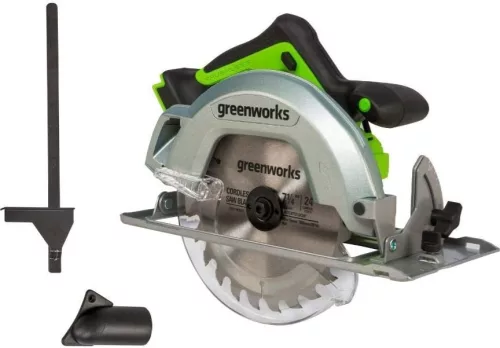 Greenworks GD24CS akkumulátoros kézi körfűrész 24 V, 185 mm-es tárcsa (akku és töltő nélkül) 1500907-GW