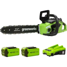 Greenworks GD40CS15K2X akkumulátoros láncfűrész készlet 40 V, 35 cm-es vezetőlemez (akkumulátorokkal és töltővel) 2005707UC-GW