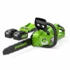 Greenworks GD24X2CS36K4X akkumulátoros láncfűrész 48 V, 36 cm-es vezetőlemez (akkumulátorokkal és töltővel) 2006507UD-GW