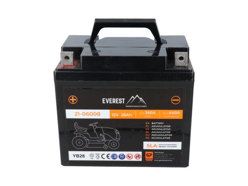 Akkumulátor Everest zselés 12V, 28Ah, 118x182x165 Bal +