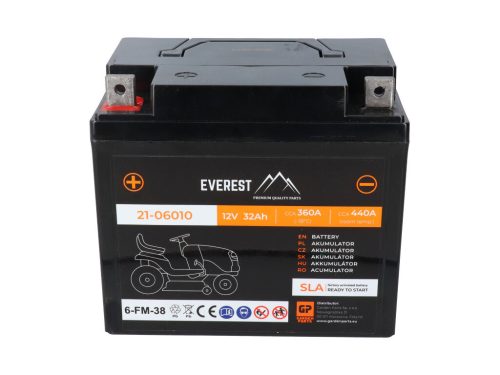 Akkumulátor Everest zselés 12V, 32Ah, 118x182x165 Bal +