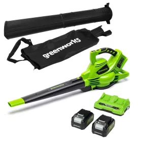 Greenworks GD24X2BVK4X akkumulátoros lombfúvó-szívó 48 V (2 × 24 V) (2 akkumulátorral és töltővel) 2405307UD-GW