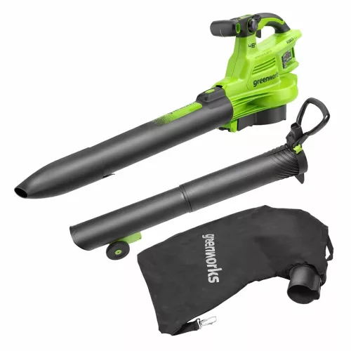 Greenworks BL48L01-01 akkumulátoros lombfúvó-szívó 48 V (2 × 24 V), 386 km/h (akku és töltő nélkül) 2409207-GW