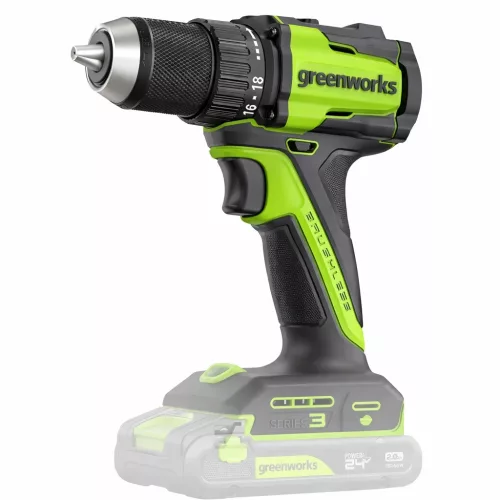Greenworks DD345 akkumulátoros fúró-csavarozó 24 V (akku és töltő nélkül) 3708107-GW