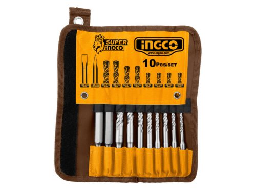 INGCO Kőzetfúró és vésőszár készlet 10 részes SDS-Plus