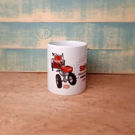 Retro bögre - Szívem igazi dobogása kapálógépem pufogása - fehér bögre B009-1