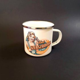 Retro bögre - Induljon reggel olajozottan a rendszer - zöld - fehérbögre