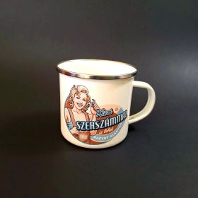 Retro bögre - Induljon reggel olajozottan a rendszer - zöld - fehérbögre