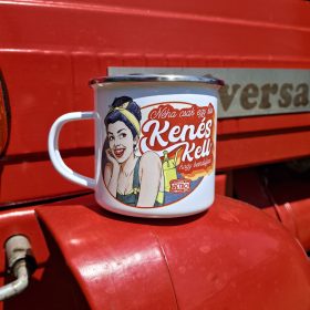 Retro bögre - Induljon reggel olajozottan a rendszer - zöld - fehérbögre