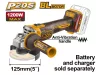 INGCO Akkus sarokcsiszoló 125 mm szénkefe nélküli 20 V (akku és töltő nélkül) CAGLI212027E
