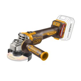   INGCO Akkus sarokcsiszoló 125 mm szénkefe nélküli 20 V (akku és töltő nélkül)