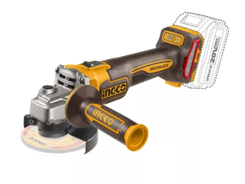 INGCO Akkus sarokcsiszoló 115 mm szénkefe nélküli 20 V (akku és töltő nélkül) CAGLI27153E