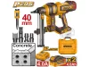 INGCO Akkus beton szögbelövő 40 mm szénkefe nélküli 20 V (2 x 4,0 Ah akku + töltő) CCNLI9008E