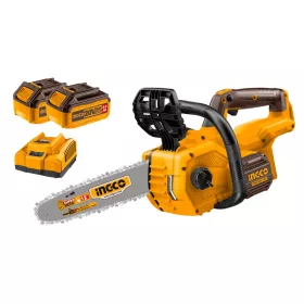 INGCO Akkus láncfűrész 300 mm szénkefe nélküli 20 V (2 x 4,0 Ah akku + töltő) CGSLI201286