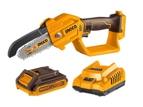 INGCO Akkus láncfűrész 127 mm 20 V (1 x 2,0 Ah akku + töltő)