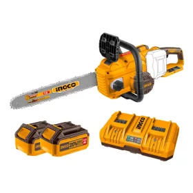 INGCO Akkus láncfűrész 400 mm szénkefe nélküli 2 x 20 V (2 x 4,0 Ah akku + töltő) CGSLI401682