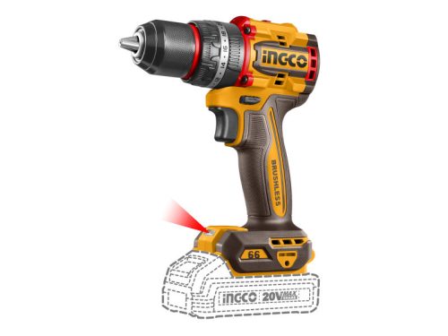 INGCO Akkus ütvefúró-csavarozó 66 Nm szénkefe nélküli 20 V (akku és töltő nélkül)