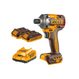   INGCO Akkus ütvecsavarozó 1/4" 285 Nm szénkefe nélküli 20 V (2 x 2,0 Ah akku + töltő)