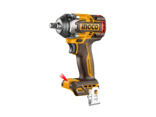 INGCO Akkus ütvecsavarozó 1/2" 550 Nm szénkefe nélküli 20 V (akku és töltő nélkül) CIWLI20551