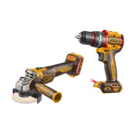   INGCO Akkus erőcsomag 20 V Ütvefúró-csavarozó 66 Nm+Sarokcsiszoló 125 mm (2 db akku + töltő)