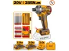 INGCO Akkus ütvecsavarozó 1/4" 285 Nm szénkefe nélküli + 2 bithegy 20 V (2 x 2,0 Ah akku + töltő) COSLI250784E