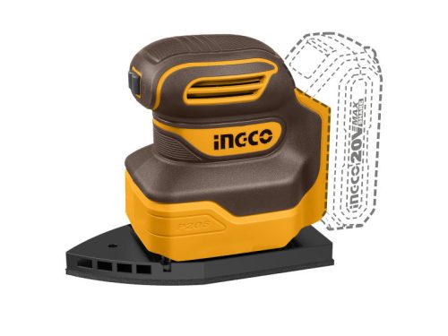 INGCO Akkus rezgőcsiszoló 20 V (akku és töltő nélkül)