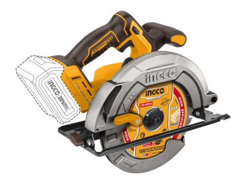INGCO Akkus körfűrész 185 mm szénkefe nélküli 20 V (akku és töltő nélkül)