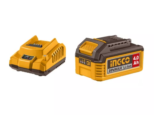 INGCO Akkumulátor és töltő szett 20 V (1 x 4,0 Ah akku + 2,0 A töltő) FBCPK1012E