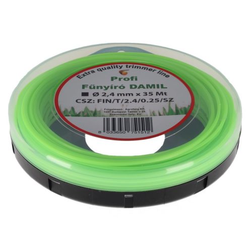 Damil – Olasz 2,4 mm Szögletes damil 34 m – erős vágás