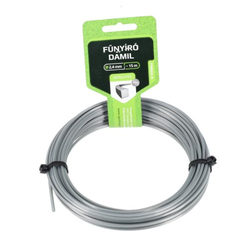 Damil – Olasz 2,4 mm Szögletes damil 15 m (alu) – erős vágás
