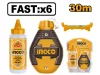 INGCO Festőzsinór készlet 2 részes 30 m (műanyag házas zsinór + kék festék) HCLR0630