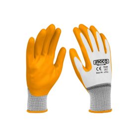 INGCO Szerelőkesztyű XL nitril mártott