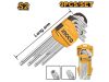 INGCO Torx kulcs készlet 9 részes T10-T50 S2
