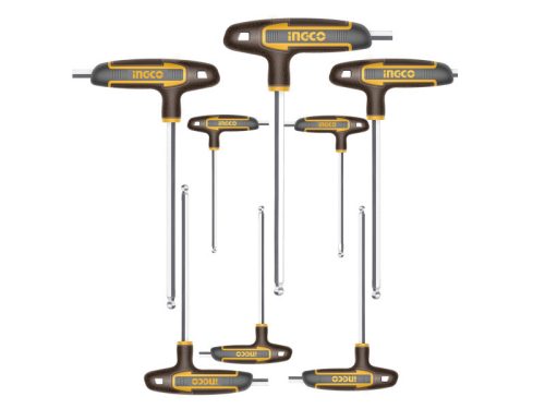 INGCO Gömbfejű imbusz T-kulcs készlet 8 részes S2