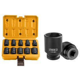   INGCO Gépi dugókulcs készlet 10 részes 1/2" 10-24 mm CrMo