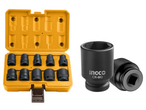 INGCO Gépi dugókulcs készlet 10 részes 1/2" 10-24 mm CrMo