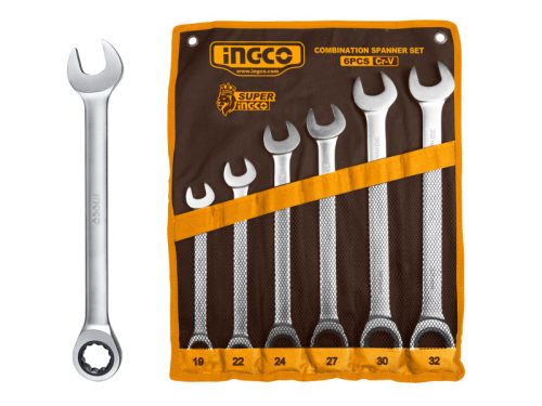 INGCO Racsnis csillag-villácskulcs készlet 6 részes 19-32 mm CrV