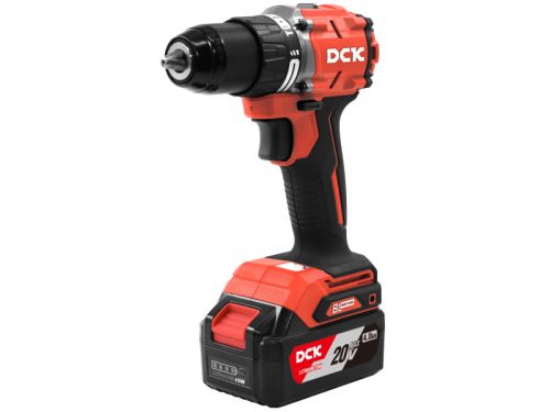 DCK Akkus ütvefúró-csavarozó 60 Nm szénkefe nélküli 20 V (1 x 4,0 Ah akku + töltő)