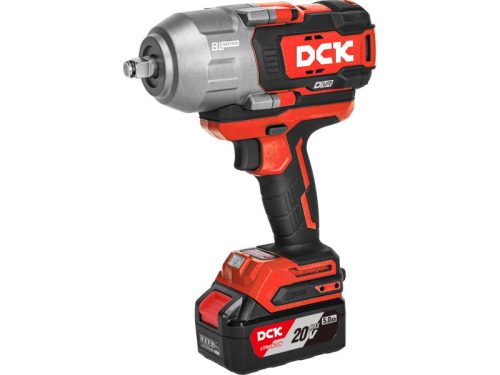 DCK Akkus ütvecsavarozó 1/2" 1218 Nm szénkefe nélküli 20 V (1 x 5,0 Ah akku + töltő)