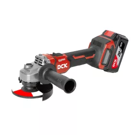 DCK Könnyített akkus sarokcsiszoló 125 mm szénkefe nélküli 20 V (2 x 4,0 Ah akku + töltő) KDSM08125EK