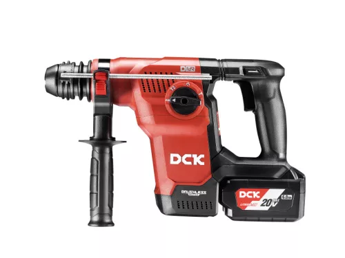 DCK Akkus kombikalapács 3,8 J SDS-Plus szénkefe nélküli 20 V (2 x 8,0 Ah akku + töltő) KRH20V28R2K