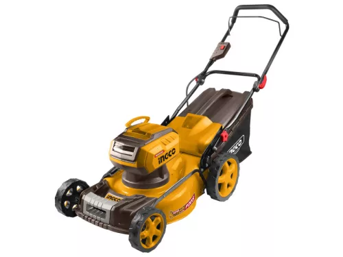 INGCO Akkus fűnyíró 460 mm 2 x 20 V szénkefe nélküli (2 x 5,0 Ah akku + 4,0 A dupla töltő) LMLI20186