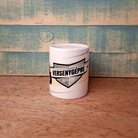 Retro persely - Versenygépre gyűjtök  - zöld P001Z