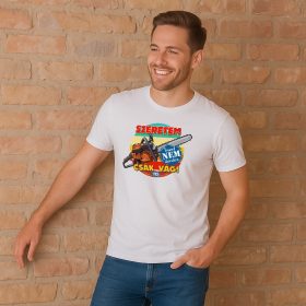    HuDe Retro póló - szeretem, mert nem kérdez, csak vág - fehér