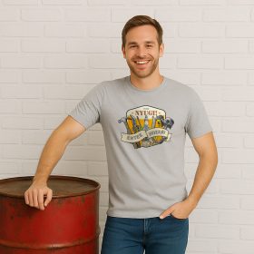    HuDe Retro póló - Csak nyugi! Értek hozzá - világosszürke melírozott