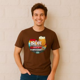    HuDe Retro póló - A sör nem élet-halál kérdése, annál is fontosabb - csokoládébarna