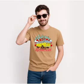  HuDe Retro póló - A veterán autók nem rozsdásak, csak karakteresek - sárga - homok P066-2-08-M